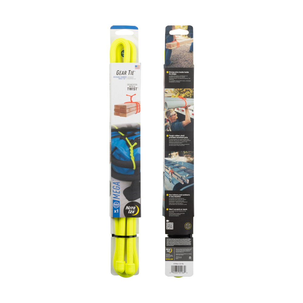 Nite Ize Gear Tie Mega Twist Tie 64″ Neon Yellow - Ascmtools