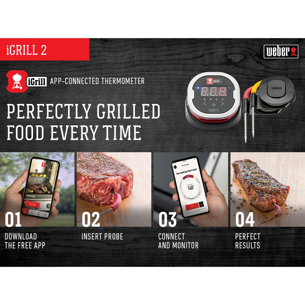 Weber iGrill 2 BlueTooth App Connected Thermometer - Ascmtools