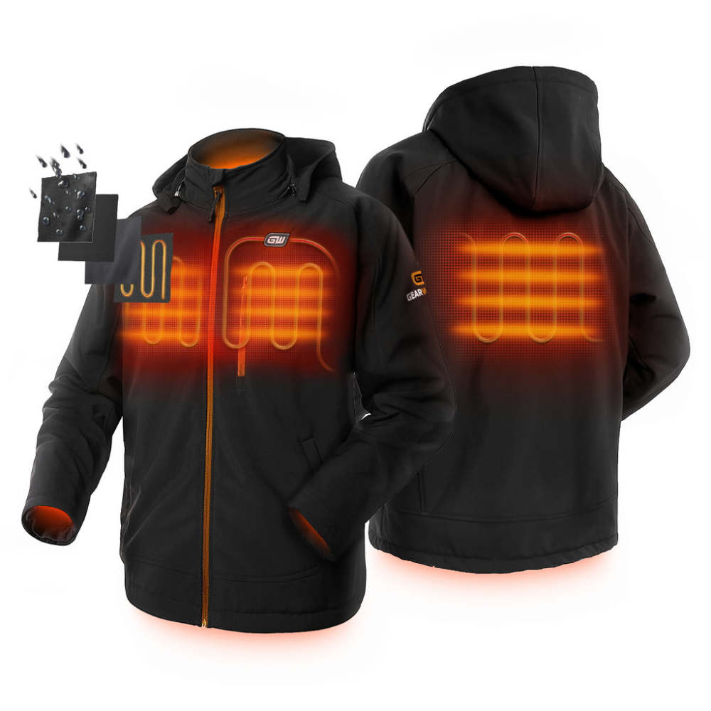 GEARWRENCH Mens Black Heated Hooded Jacket Kit Small - Ascmtools
