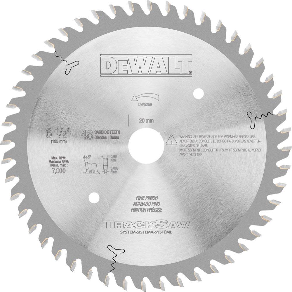 DEWALT Precision-Ground Woodworking Blade for TrackSaw System – 48T - Ascmtools