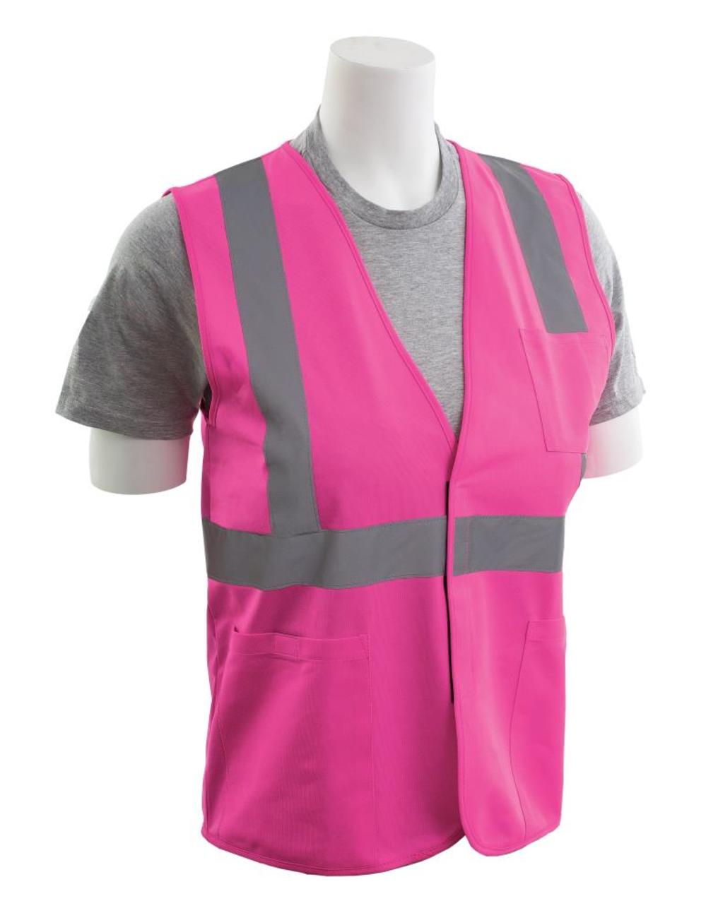 ERB S762P Non ANSI Unisex Hi Viz Pink Safety Vest – XL - Ascmtools