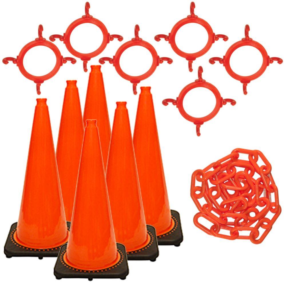 Mr Chain 28″ Orange Traffic Cone and Chain Kit - Ascmtools