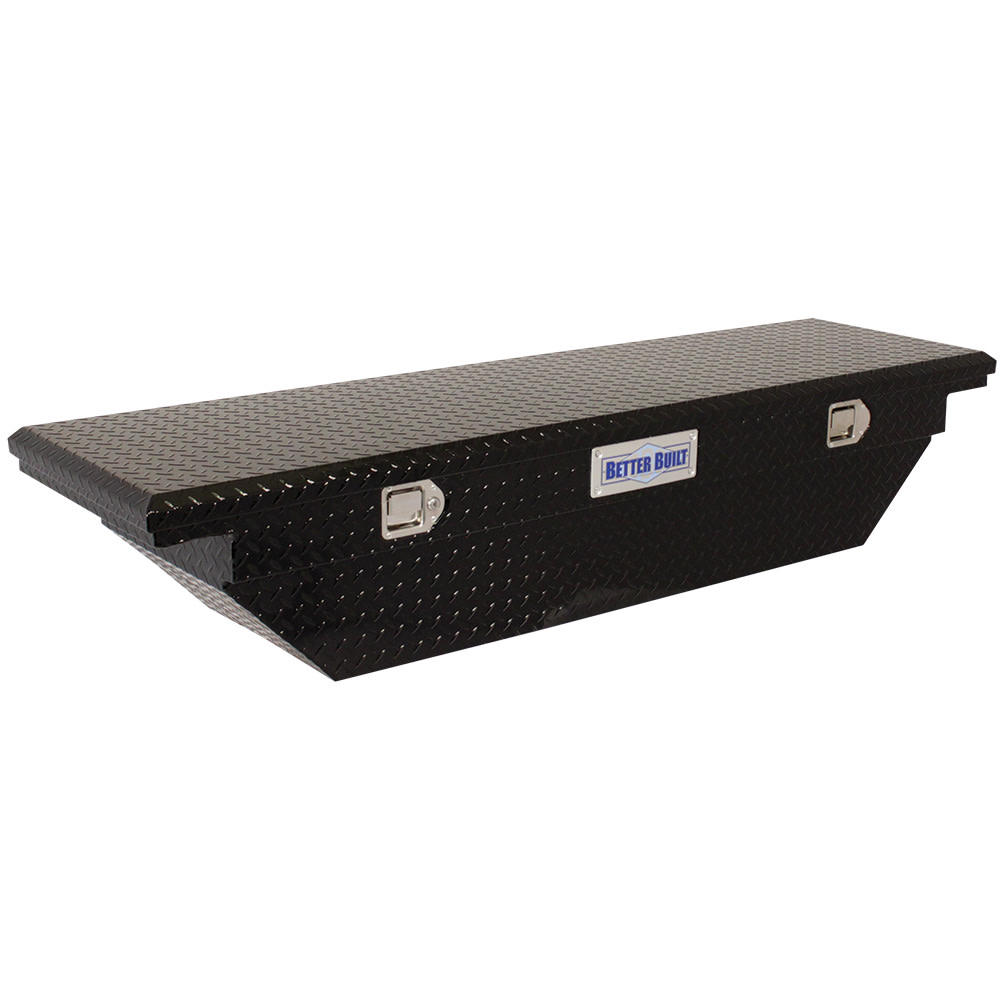 Better Built 69″ Crown Saddle Truck Tool Box LOW PROFILE WEDGE GLOSS BLACK - Ascmtools