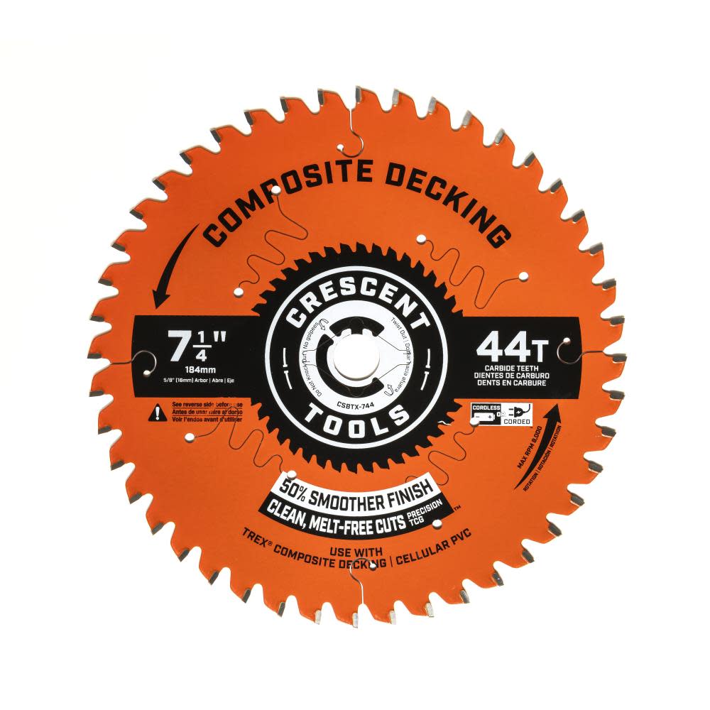 Crescent Circular Saw Blade Composite Decking 7 1/4″ x 44T - Ascmtools