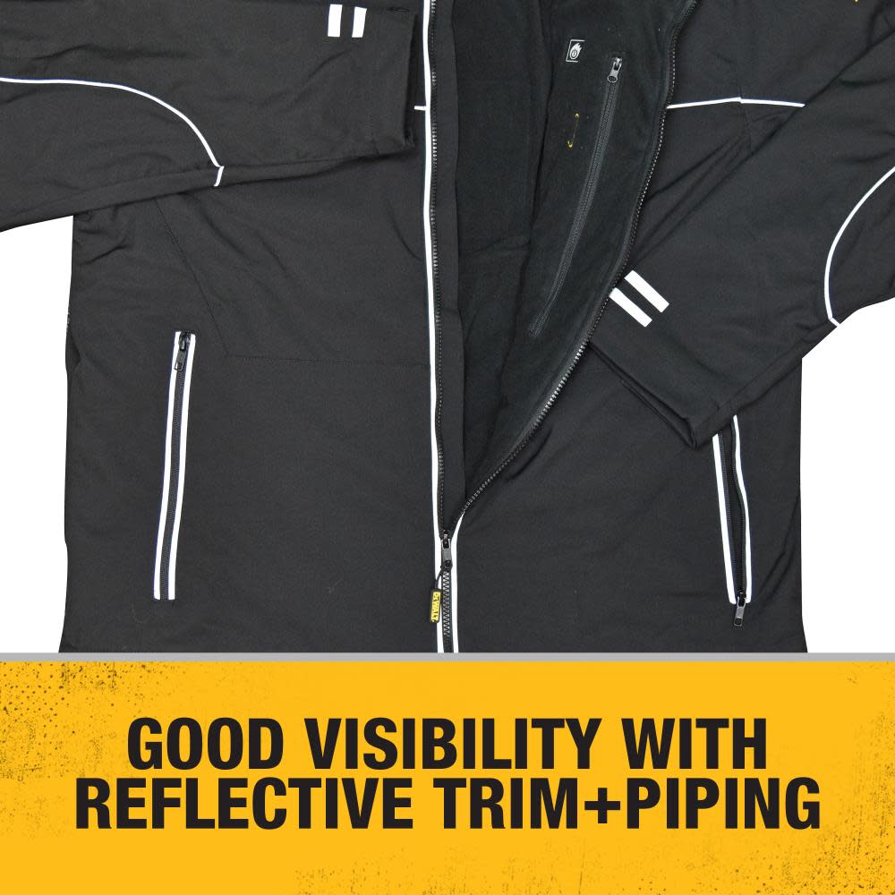 DEWALT Unisex Lightweight Heated Bare Tool Soft Shell Black Work Jacket Medium - Ascmtools
