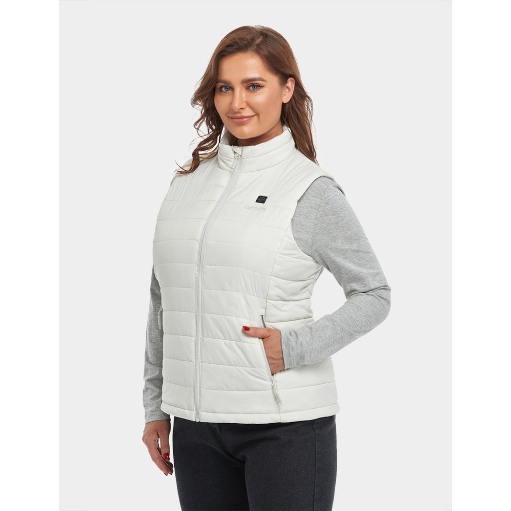 ORORO Womens Off-White Classic Heated Vest Kit XL - Ascmtools