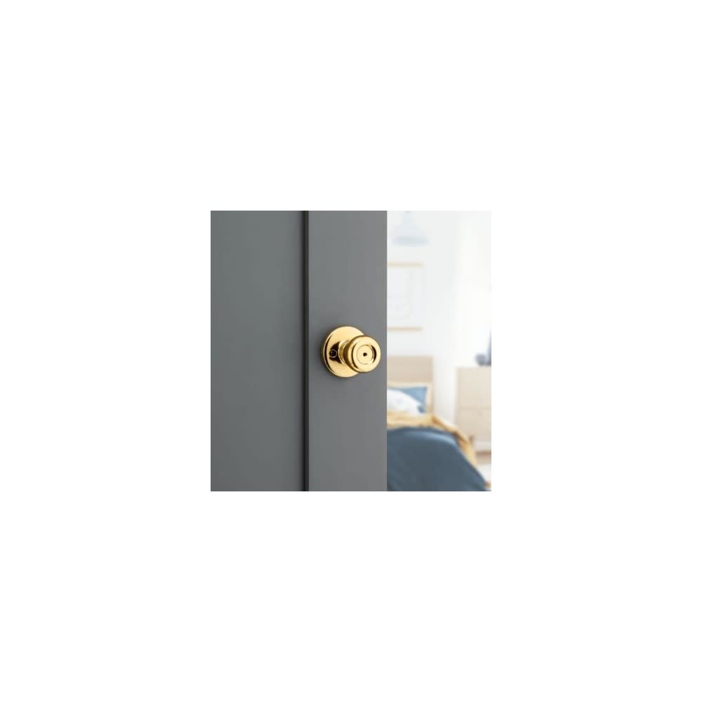 Kwikset Tylo Door Knob Polished Brass Bed & Bath Privacy Round - Ascmtools