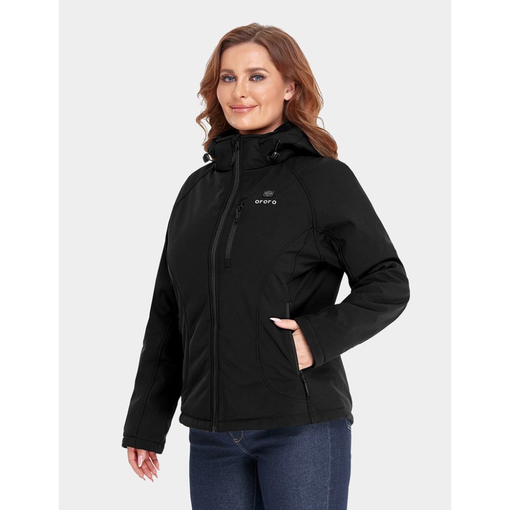 ORORO Womens Black Classic Heated Jacket Kit XS - Ascmtools