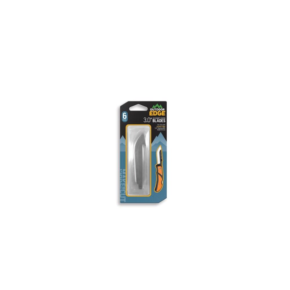 Outdoor Edge RazorSafe Drop Point Replacement Blade 3″ 6pk - Ascmtools
