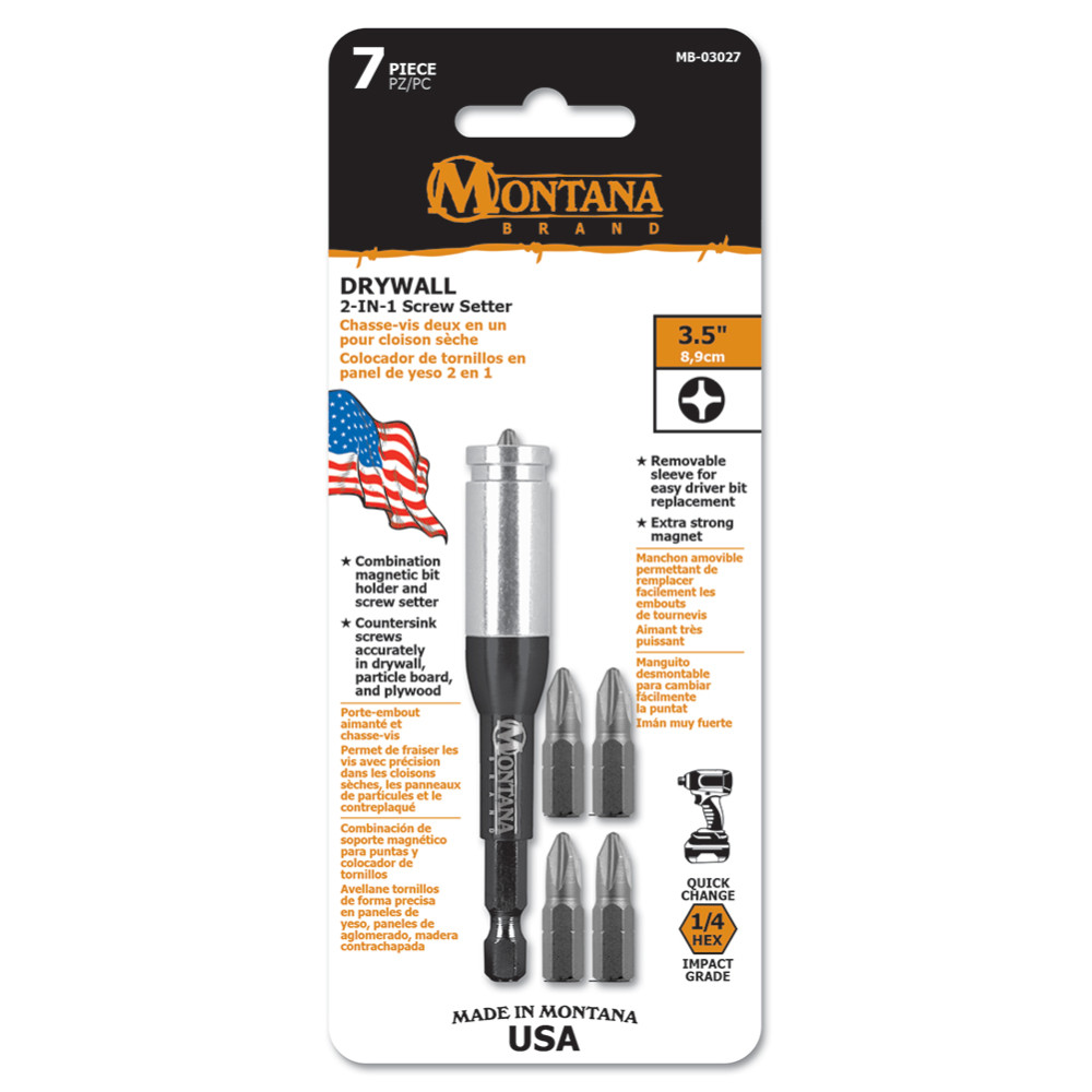 Montana Brand Tools 2 in 1 Drywall Screw Setter 7pc - Ascmtools