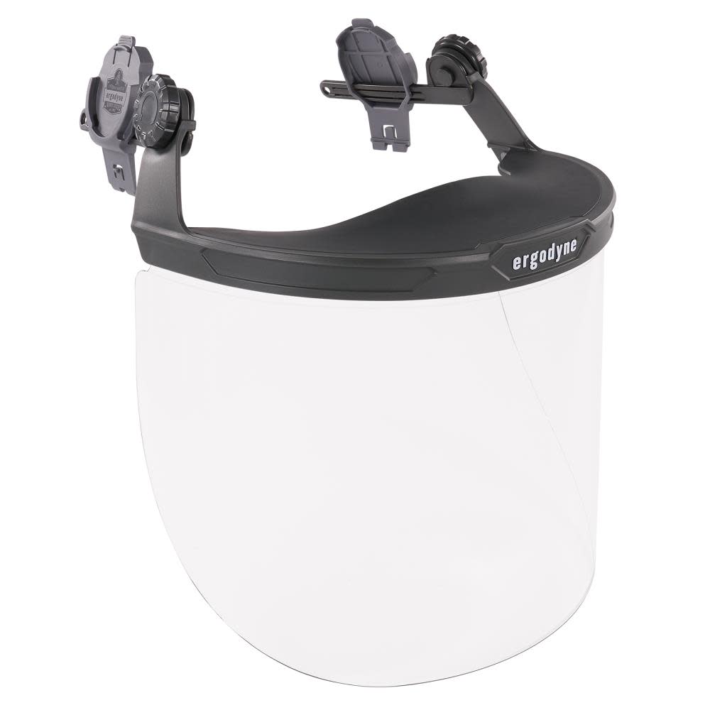 Ergodyne Clear Lens Gray Hard Hat Face Shield for Full Brim - Ascmtools