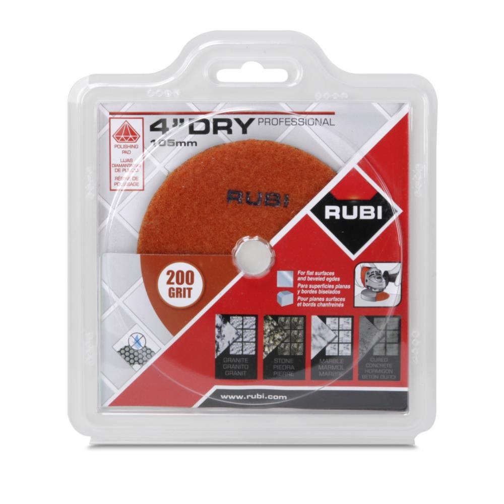 Rubi Tools Resin Dry Polishing Pad 200 Grit 4 In. - Ascmtools
