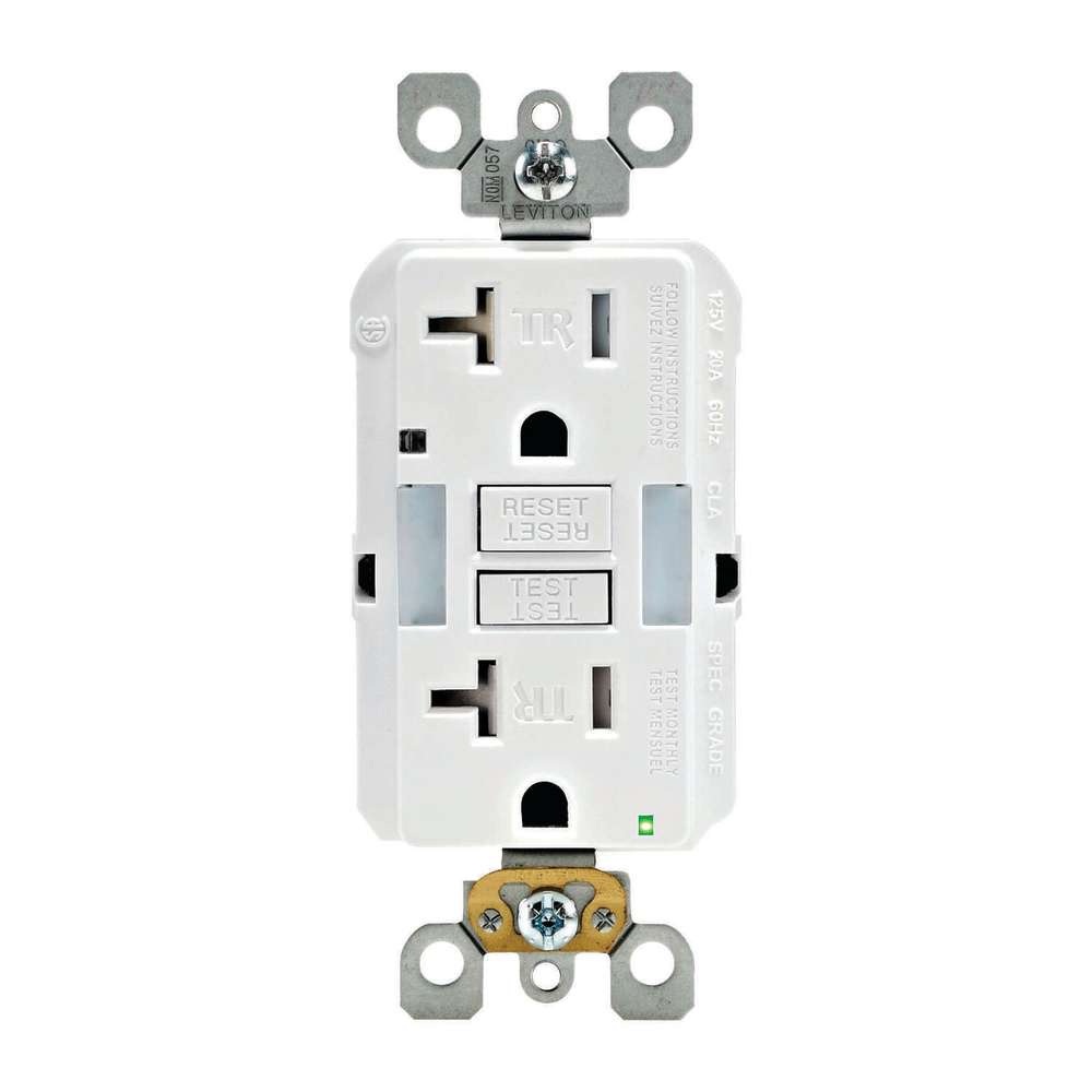 Leviton SmartlockPro GFCI Outlet 20A 125V Duplex White NEMA 5-20R - Ascmtools
