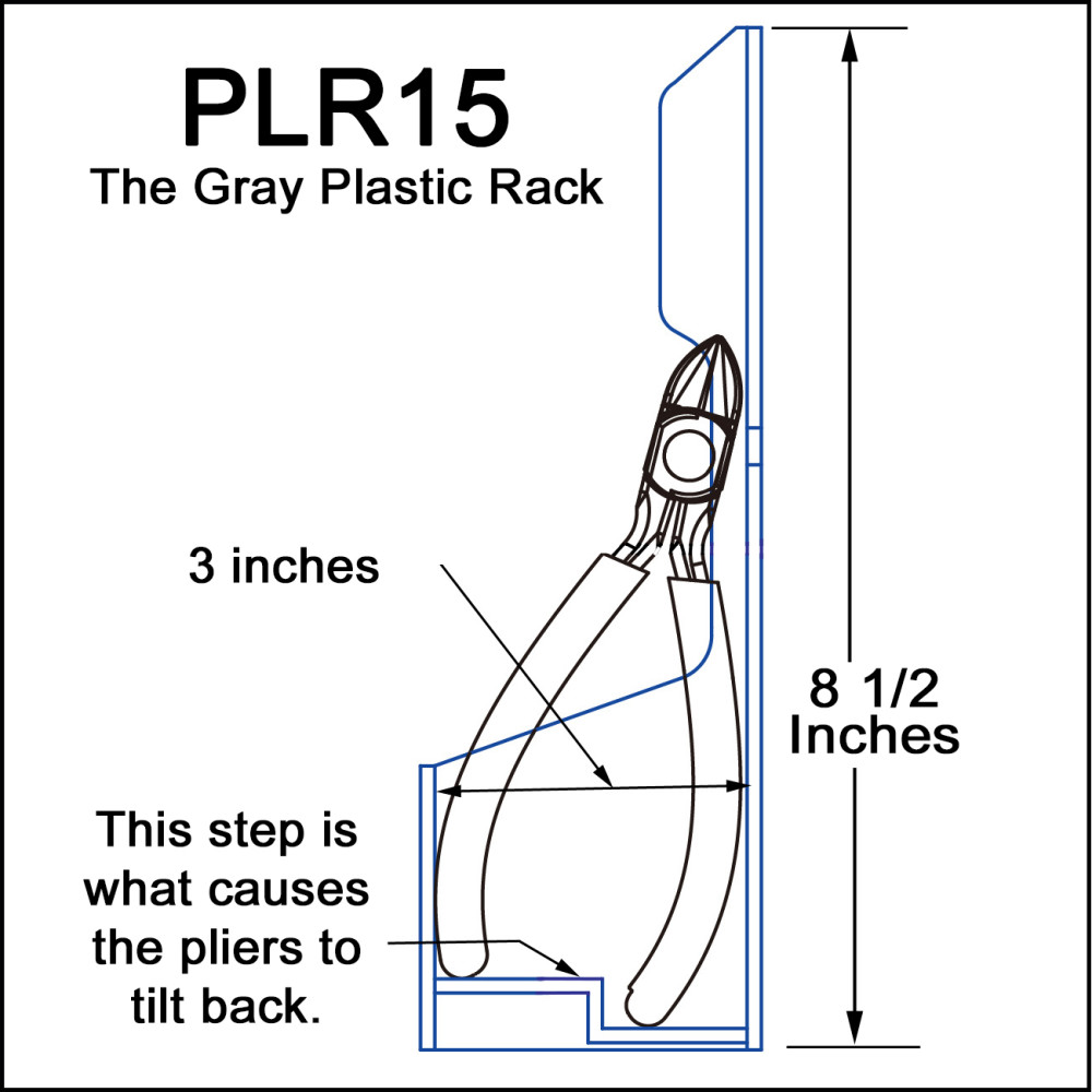 Plyworx PlyPliersrack Gray ABS Plastic 15 Slot - Ascmtools