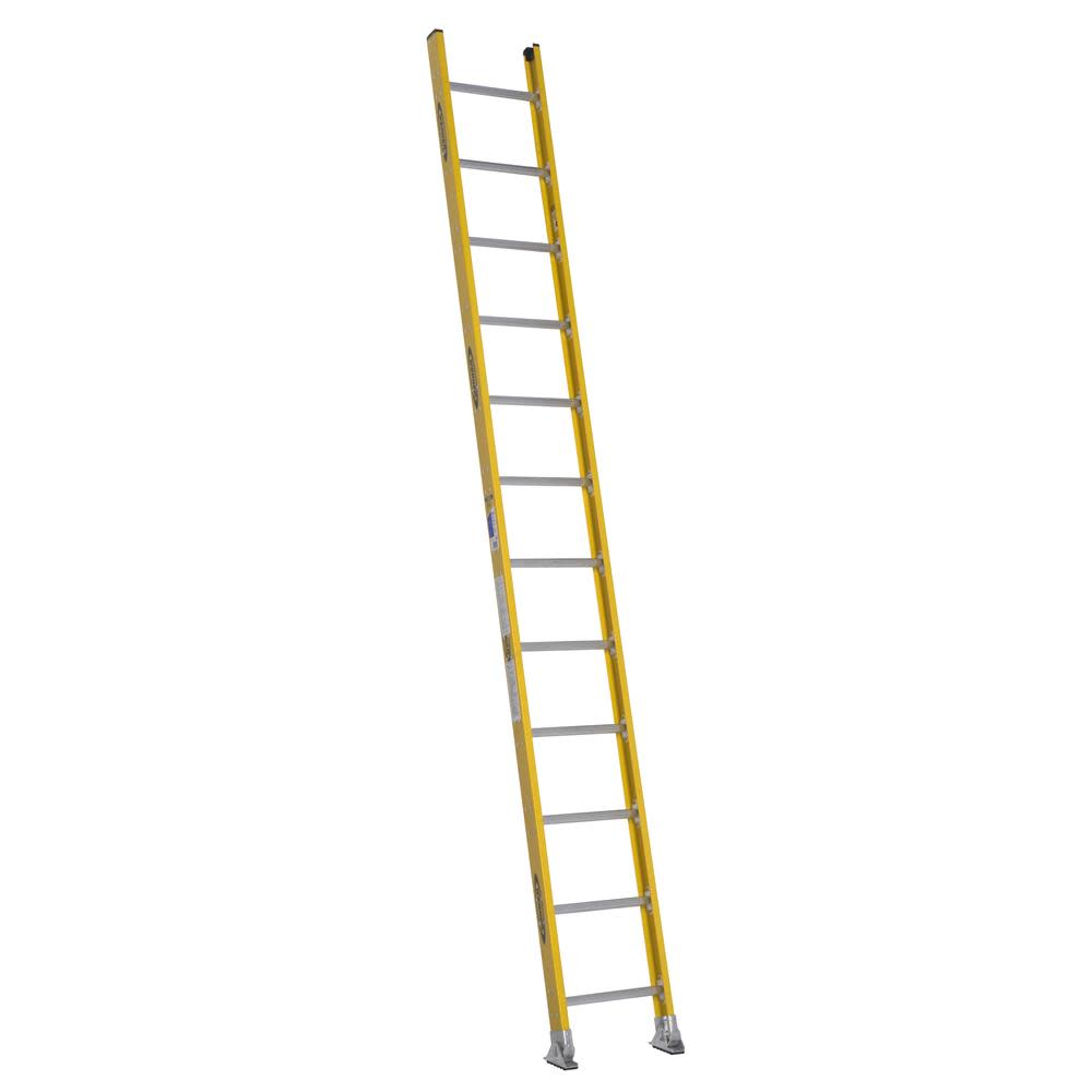 Werner 12ft Type IAA Fiberglass Round Rung Straight Ladder - Ascmtools