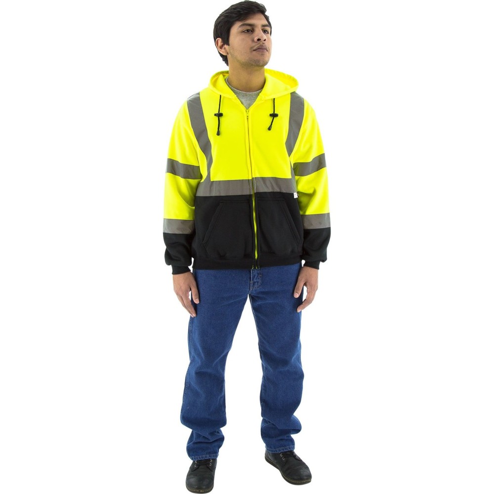 Majestic Glove Hooded Sweatshirt Hi-Vis Yellow Medium - Ascmtools