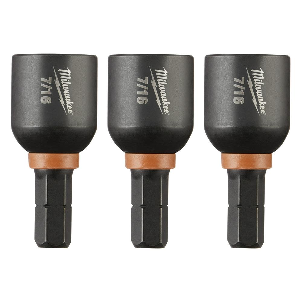 Milwaukee SHOCKWAVE Impact Duty 7/16 Insert Magnetic Nut Driver 3PK - Ascmtools