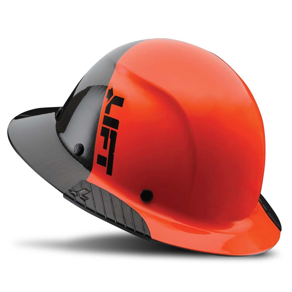 Lift Safety Hard Hat DAX FIFTY50 Orange/Black Carbon Full Brim - Ascmtools