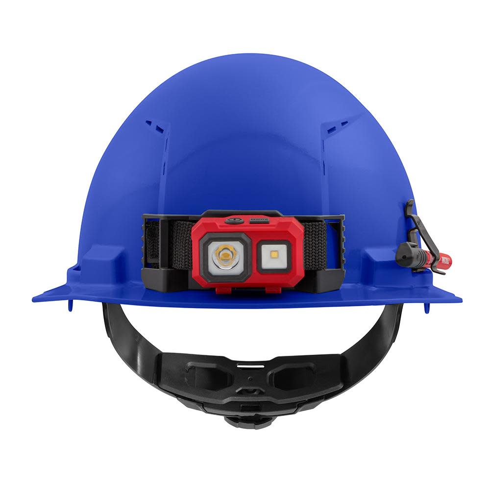 Milwaukee Front Brim Vented Hard Hat with 4pt Ratcheting Suspension Type 1 Class C Blue - Ascmtools