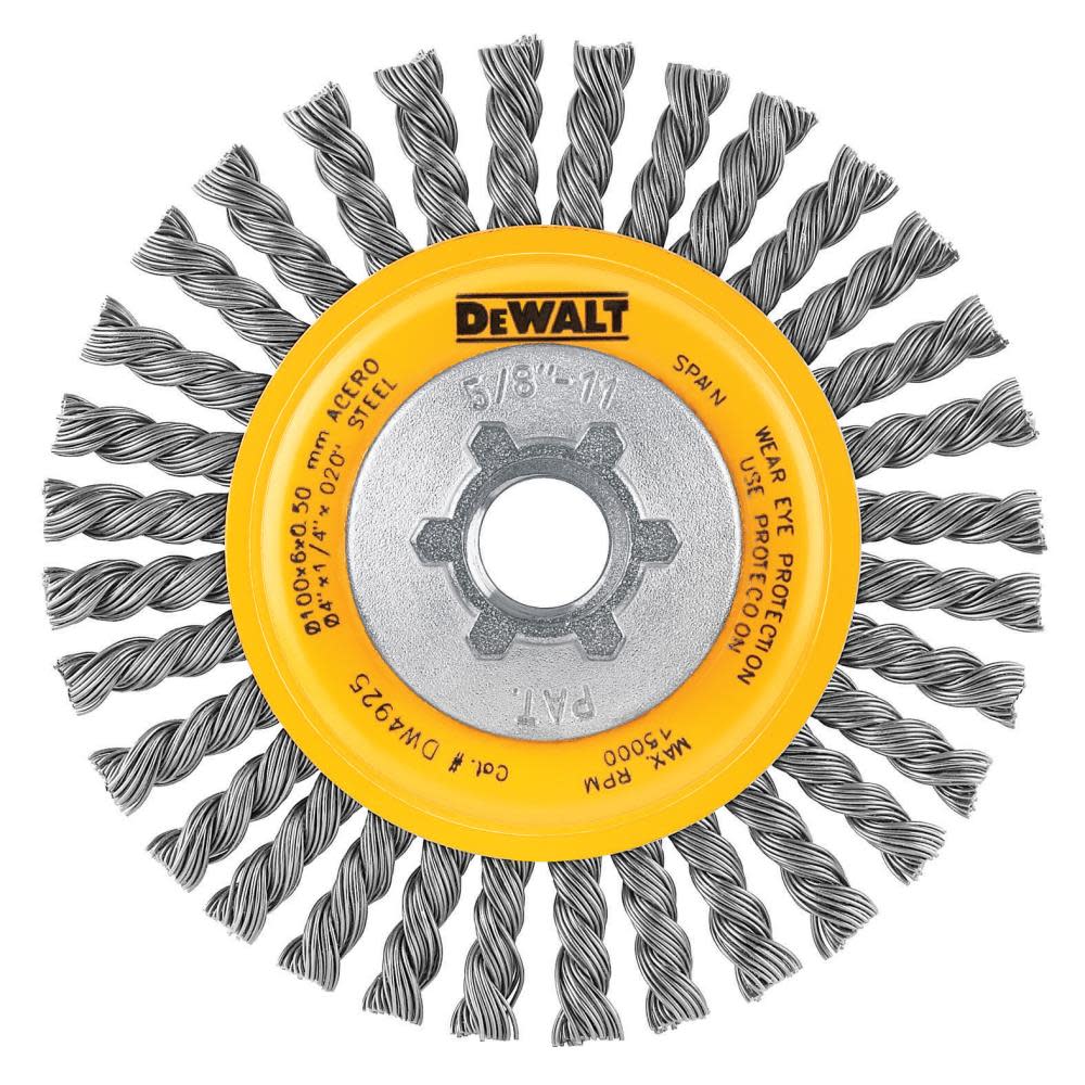 DEWALT 4 In. x 5/8 In. to 11 HP .020 Carbon Stringer Wire Wheel - Ascmtools