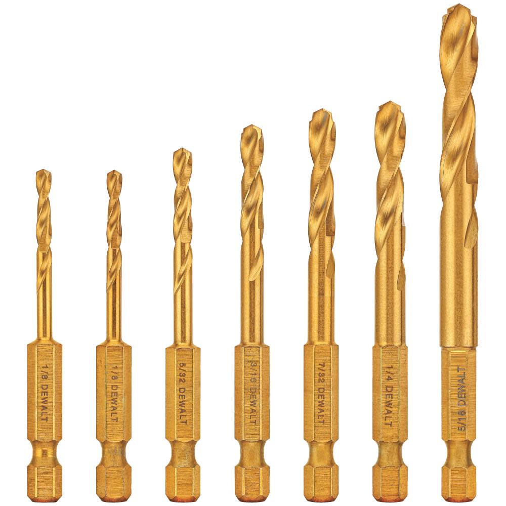 DEWALT Impact Ready Titanium Nitride Coating Drill Set 7pc - Ascmtools