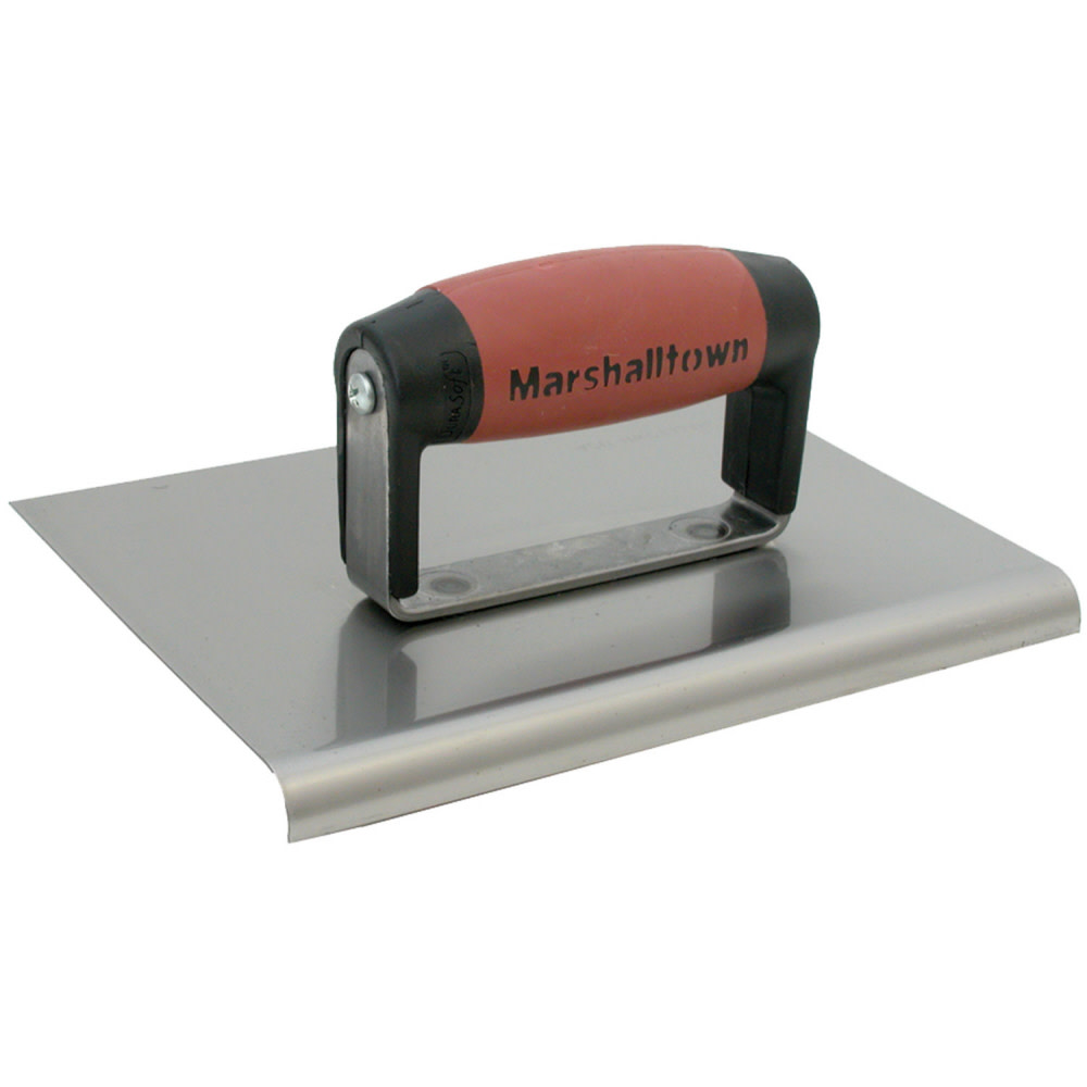 Marshalltown Stainless Steel Straight Edge Hand Edger – 6X6″ – 3/8″ Radius – 1/2″ Lip - Ascmtools