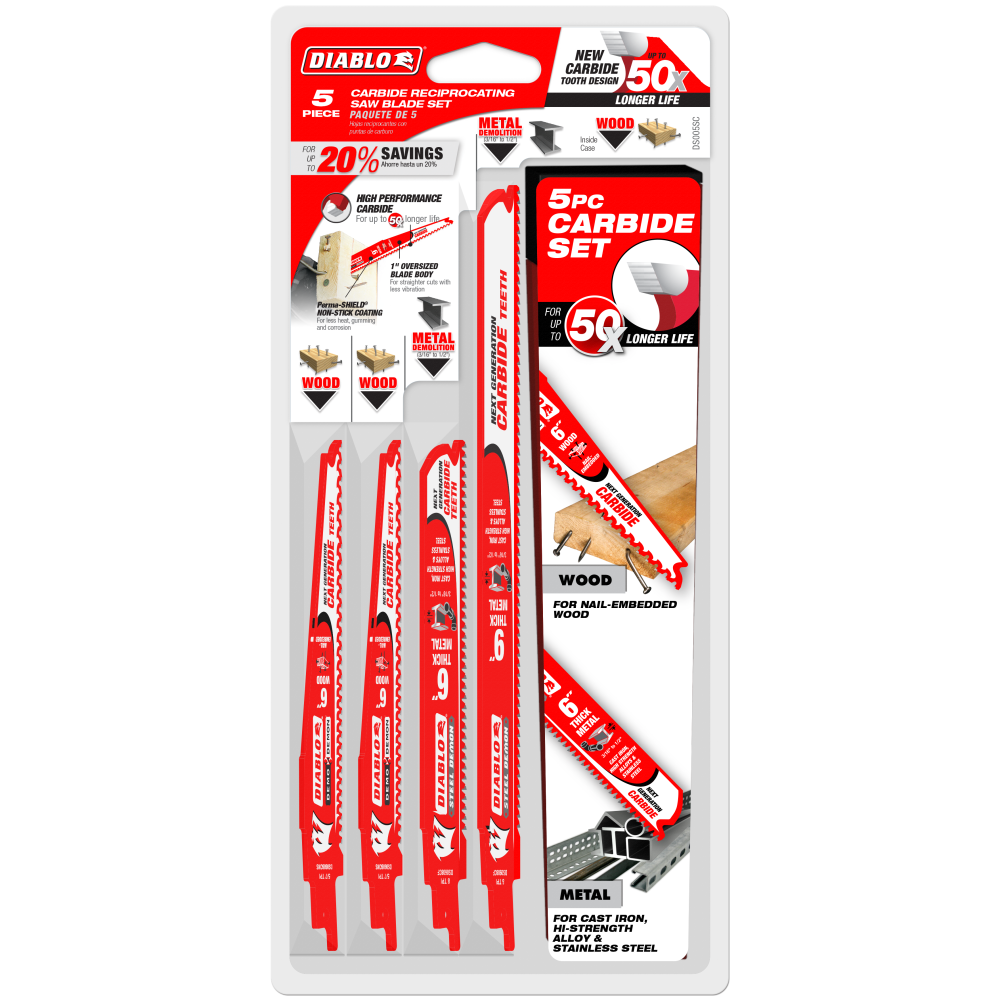 Diablo Tools 5 piece Carbide Recip Set - Ascmtools