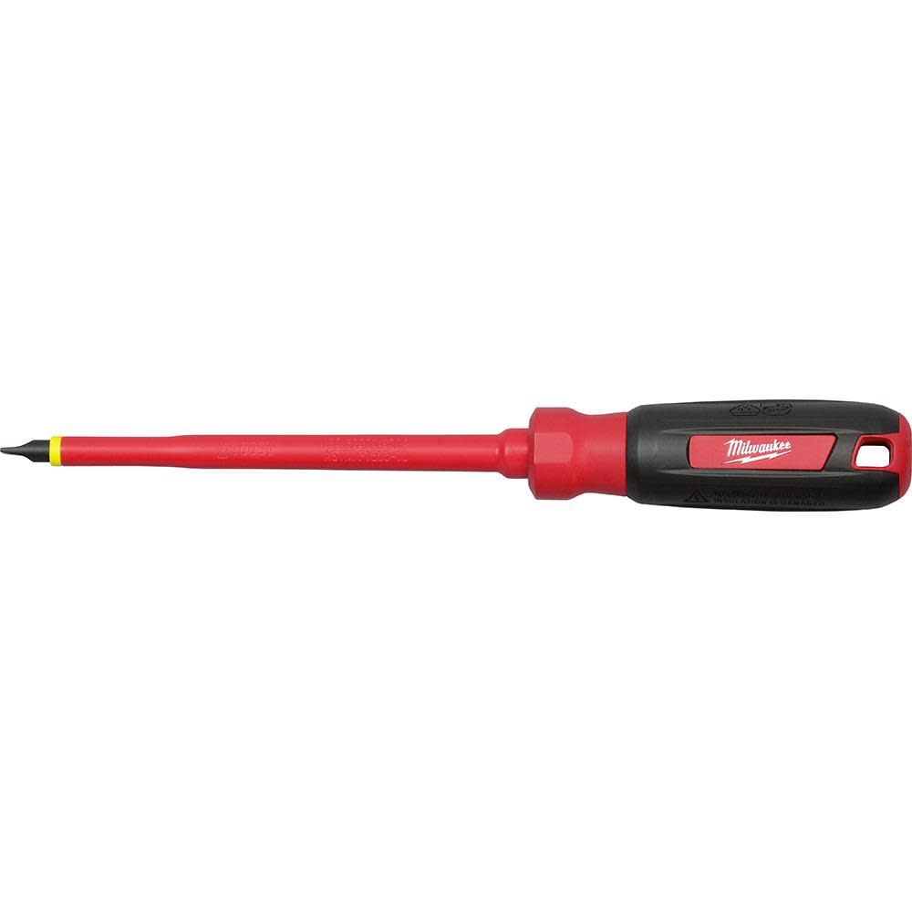 Milwaukee 1/4 in. Slotted – 6 in. 1000 V Insulated Screwdriver - Ascmtools
