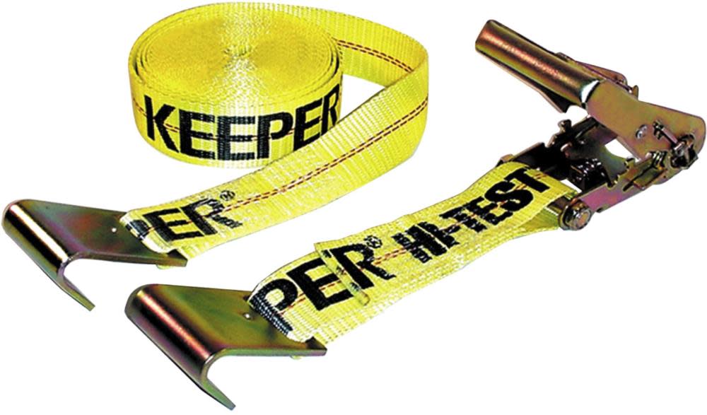 Keeper 27 Ft. x 2 In. Ratchet Tie Down with Flat Hooks - Ascmtools