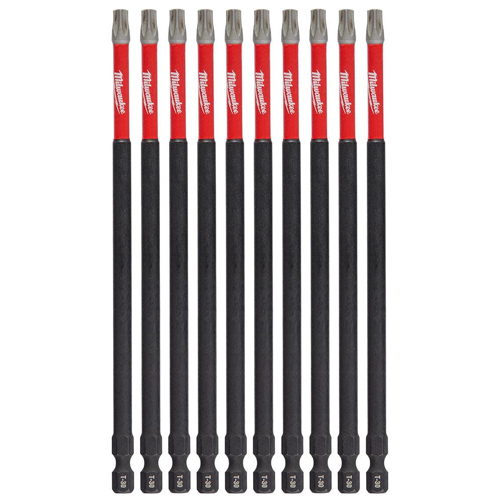 Milwaukee SHOCKWAVE 6 in. Impact Torx T30 Impact Driver Bit 10PK - Ascmtools