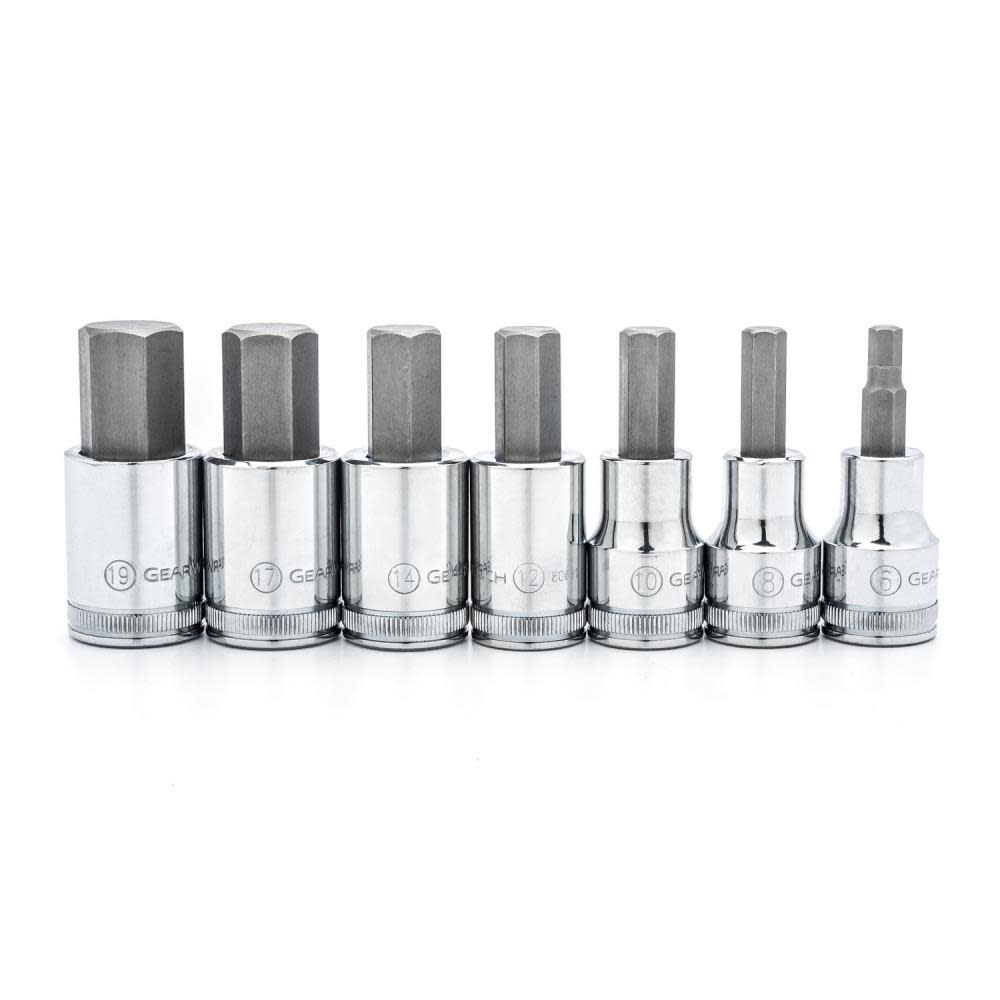GEARWRENCH 7 Pc 1/2″ Drive Hex Bit Metric Socket Set - Ascmtools