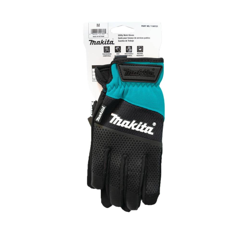 Makita Utility Work Gloves Open Cuff Flexible Protection Medium - Ascmtools