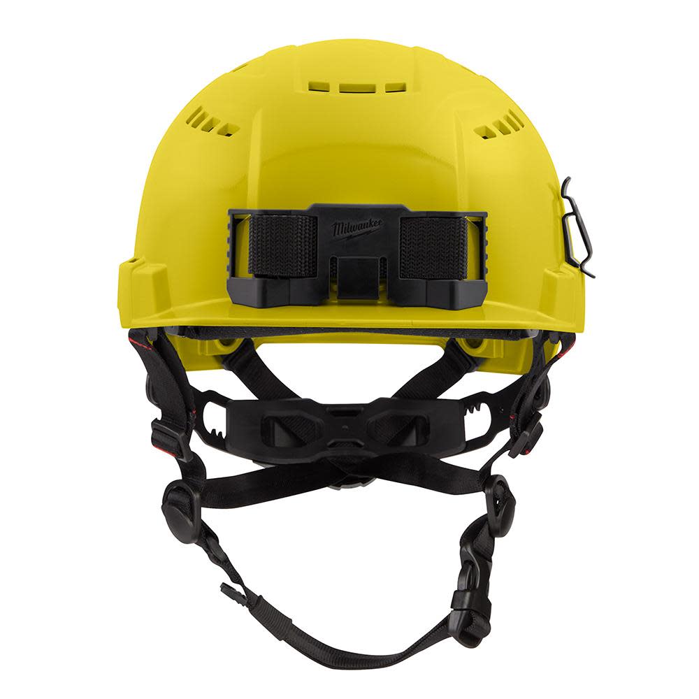 Milwaukee Yellow Front Brim Vented Safety Helmet with BOLT Class C - Ascmtools