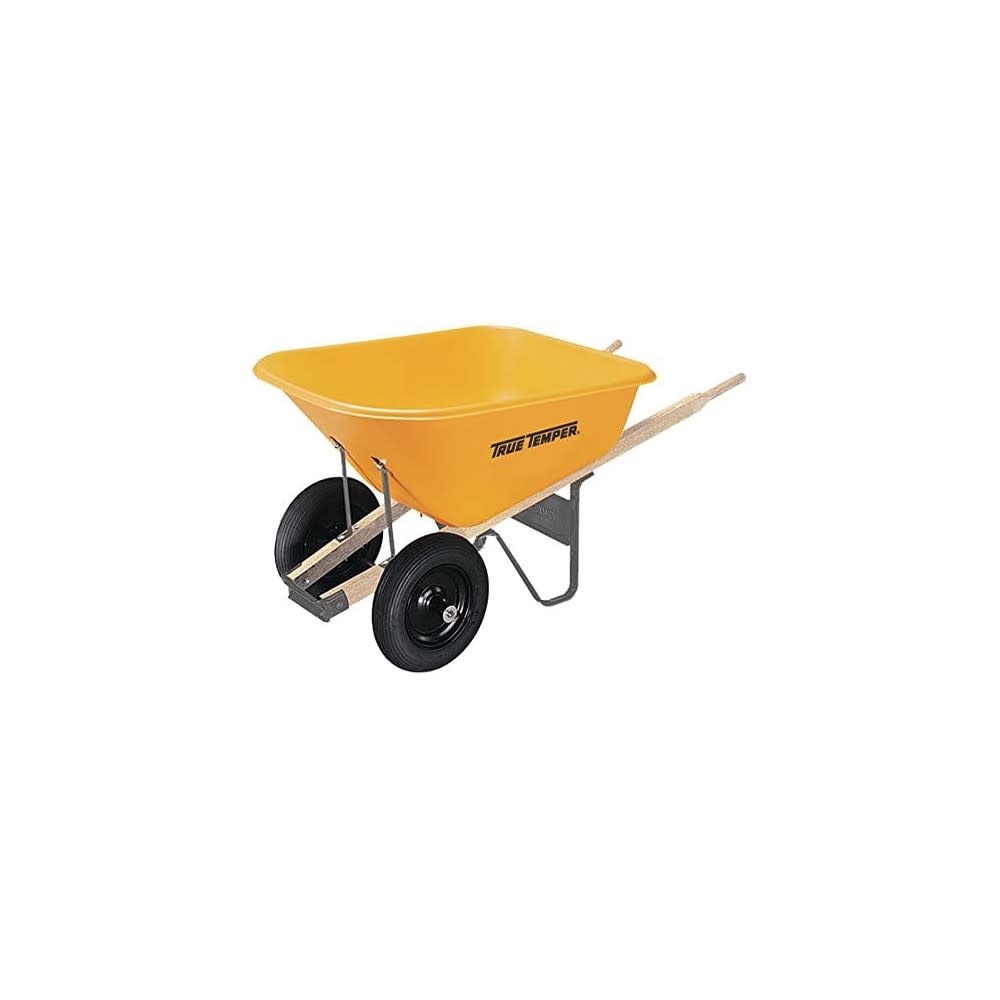 True Temper Dual Wheel 8 Cu Ft. Capacity Polyethylene Wheelbarrow - Ascmtools