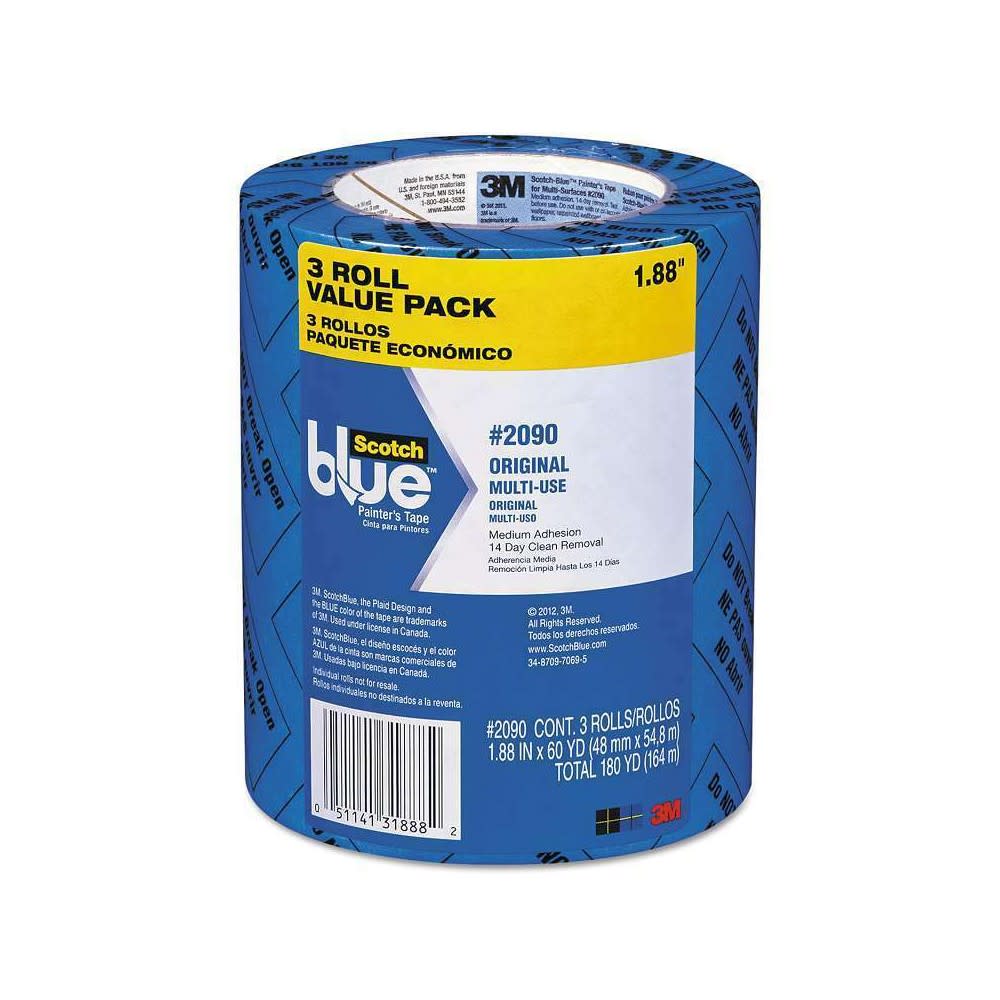 3M ScotchBlue Original Painters Tape 1.81″ x 60yd 3pk - Ascmtools