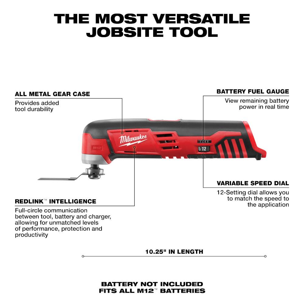 Milwaukee M12 Cordless Lithium Ion Multi Tool Bare Tool - Ascmtools