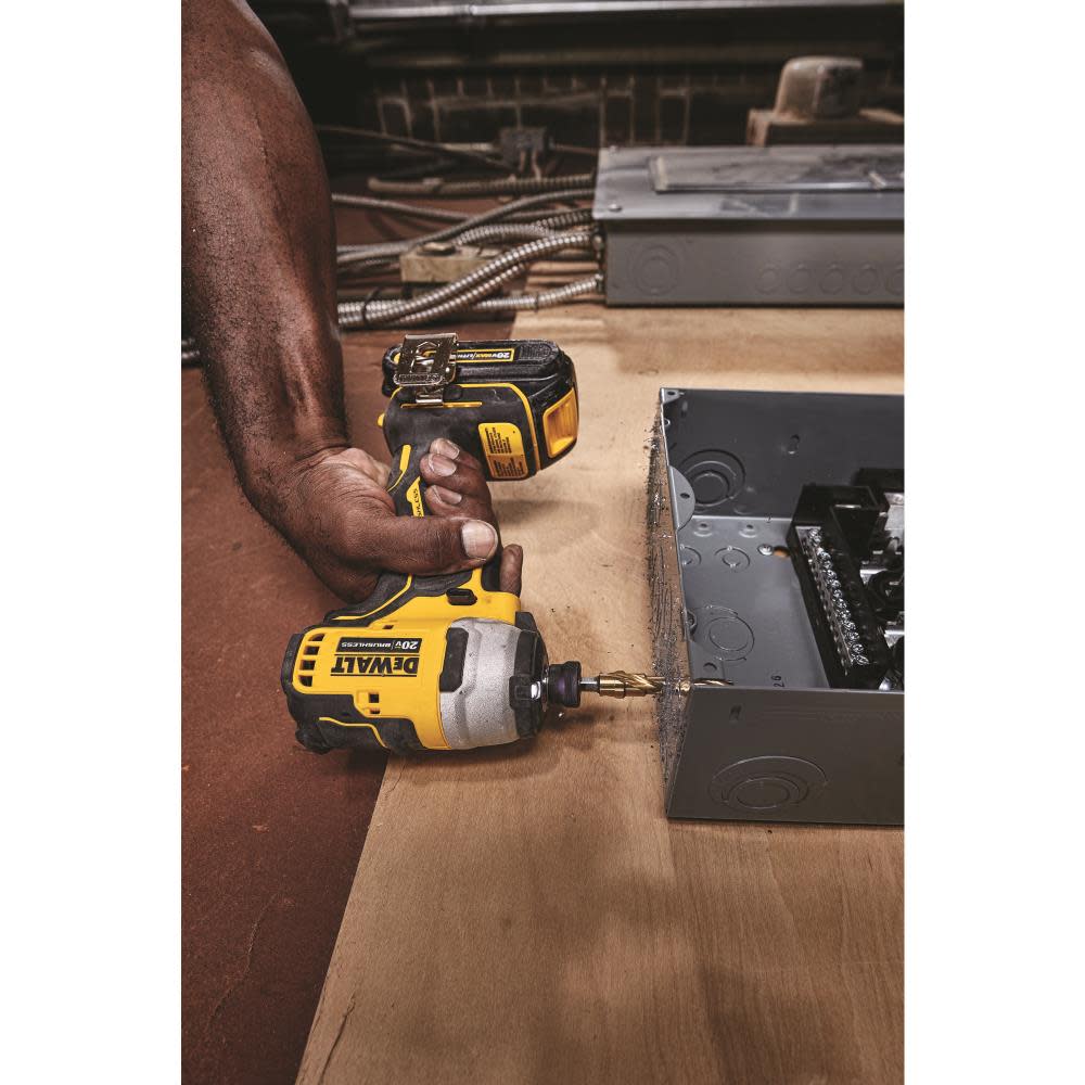 DEWALT 20V MAX* Brushless Atomic Compact 1/4in Impact Driver Kit (2 Batteries) - Ascmtools