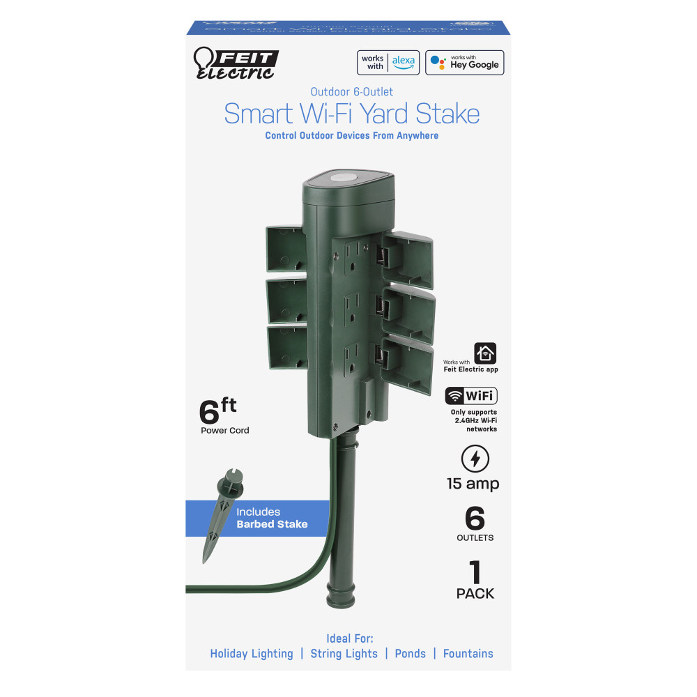 Feit Electric 125V 15A Alexa Google Smart WiFi Yard Stake - Ascmtools