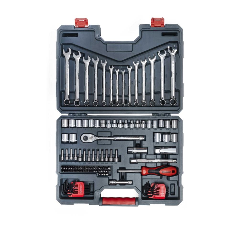 Crescent 128 Pc 3/8″ Drive 12 Point Standard SAE/Metric Mechanics Tool Set - Ascmtools