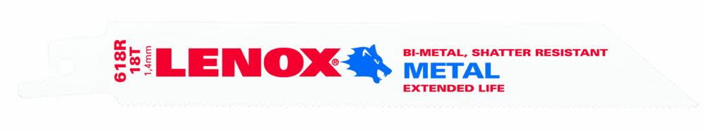 Lenox 5-Pack 6-in 18-TPI Bi-Metal Reciprocating Saw Blades - Ascmtools