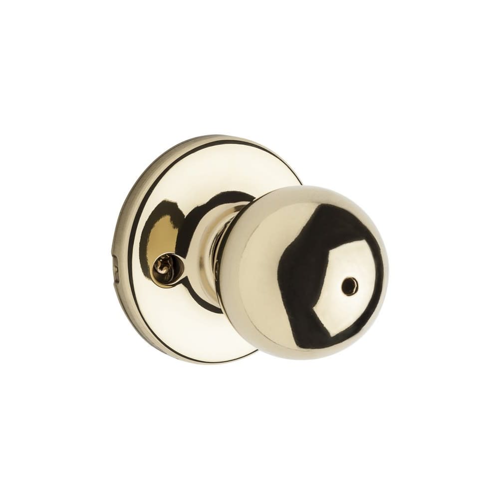 Kwikset Polished Brass Bed/Bath Polo Privacy Door Knob Set - Ascmtools
