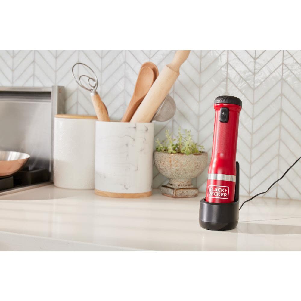 Black and Decker kitchen wand Cordless Immersion Blender Red - Ascmtools