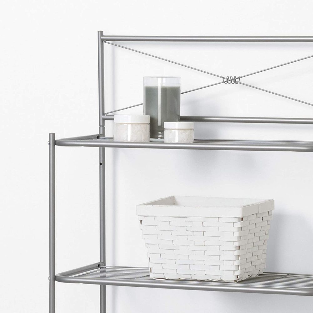 Zenith Over the Toilet Freestanding Spacesaver Satin Nickel Steel - Ascmtools