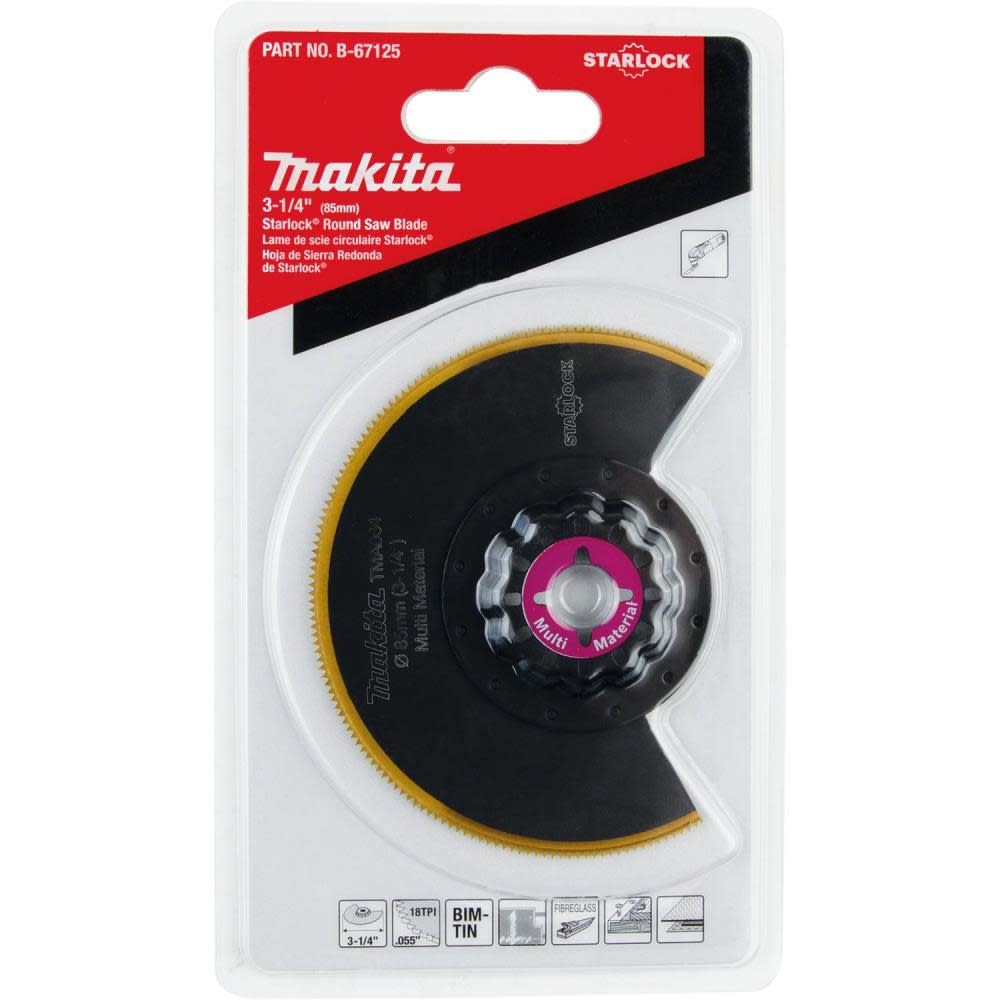 Makita 3-1/4″ Starlock Round Saw Blade (BiM-TiN) 18TPI - Ascmtools