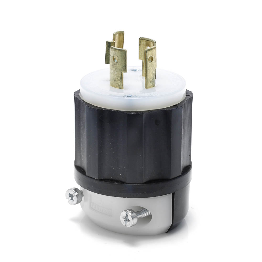 Leviton Grounded Locking Plug 20A 125/250V 3 Pole 4 Wire Nylon - Ascmtools