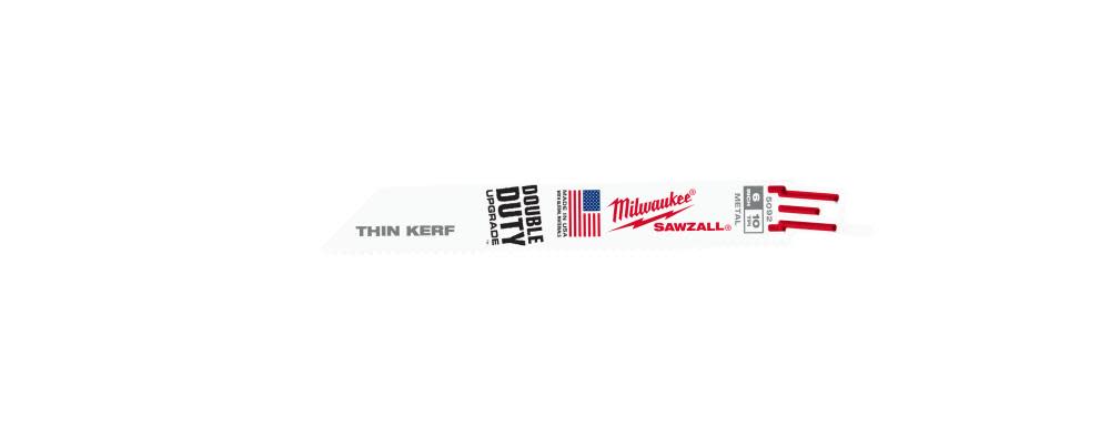 Milwaukee 6 in. 10 TPI Thin Kerf SAWZALL Blades 5PK - Ascmtools