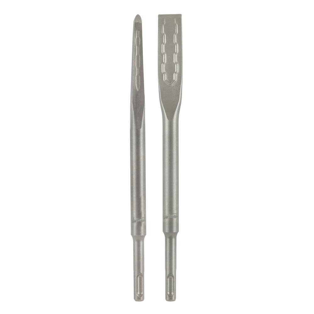 Milwaukee SDS-PLUS SLEDGE Bull Point & Flat Chisel 2 Pack - Ascmtools