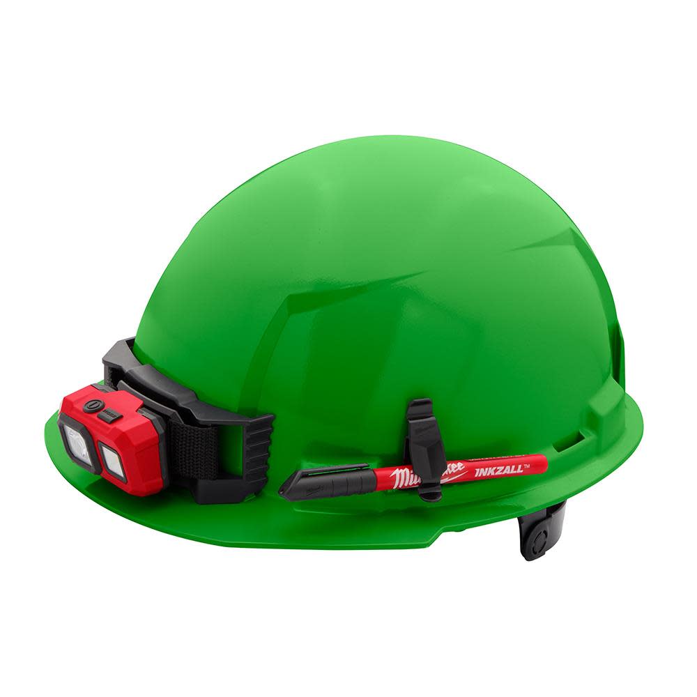 Milwaukee Green Front Brim Hard Hat with 6pt Ratcheting Suspension Type 1 Class E - Ascmtools