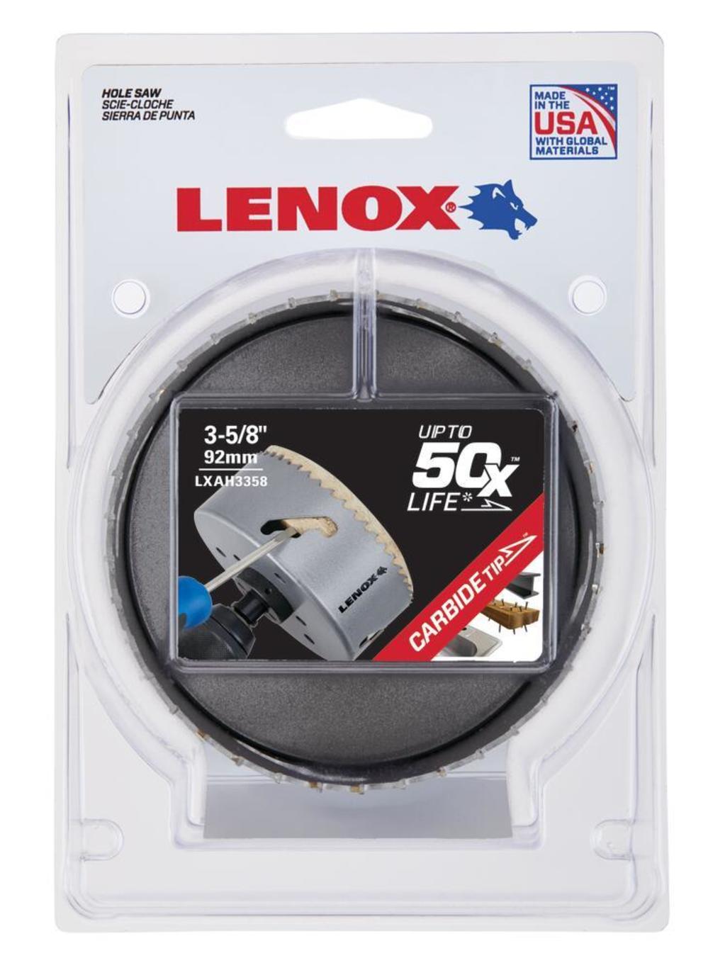 Lenox Hole Saw Carbide Tipped 3 5/8″ 92mm - Ascmtools