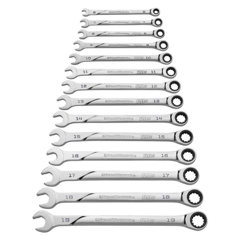 GEARWRENCH 14 Pc 120XP Universal Spline XL Ratcheting Combination Metric Wrench Set - Ascmtools